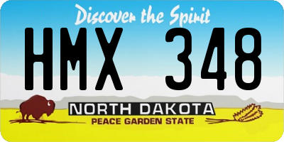 ND license plate HMX348