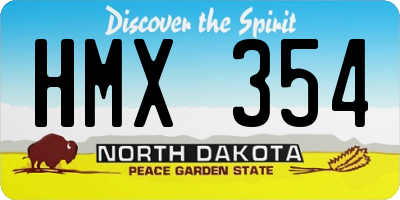 ND license plate HMX354
