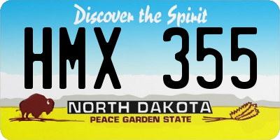 ND license plate HMX355