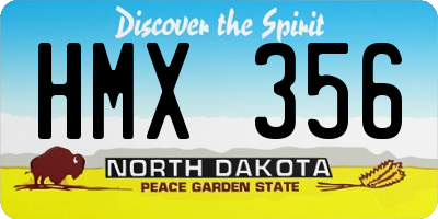 ND license plate HMX356