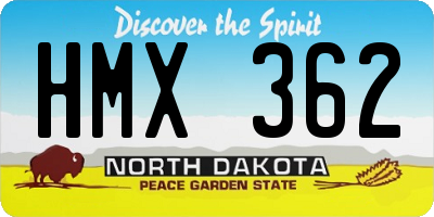 ND license plate HMX362
