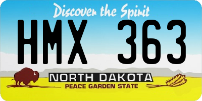 ND license plate HMX363