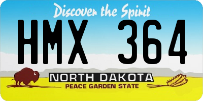 ND license plate HMX364