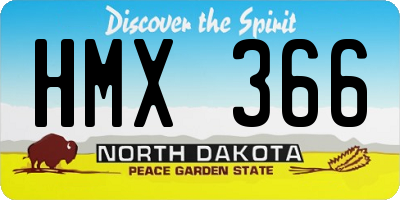 ND license plate HMX366