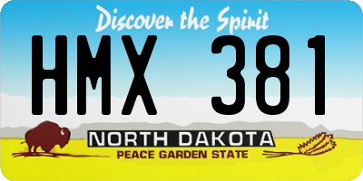 ND license plate HMX381