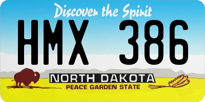 ND license plate HMX386
