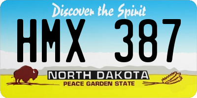 ND license plate HMX387