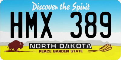 ND license plate HMX389