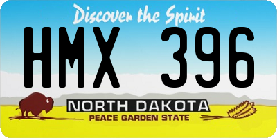 ND license plate HMX396