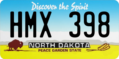 ND license plate HMX398