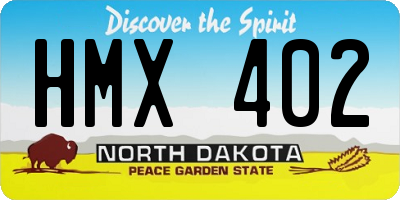 ND license plate HMX402