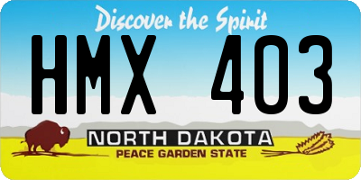 ND license plate HMX403