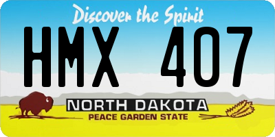 ND license plate HMX407