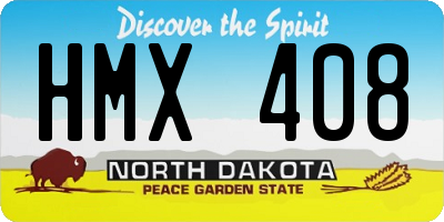 ND license plate HMX408