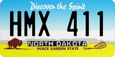 ND license plate HMX411