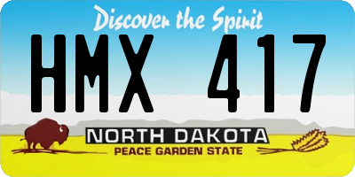 ND license plate HMX417