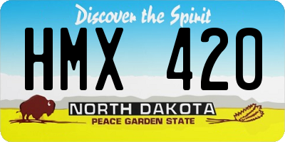 ND license plate HMX420