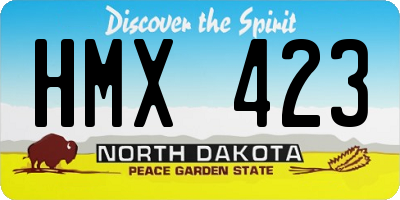 ND license plate HMX423