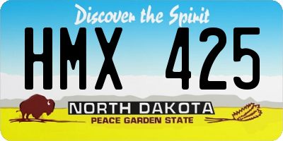 ND license plate HMX425