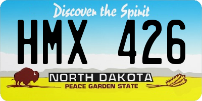 ND license plate HMX426