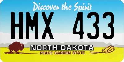 ND license plate HMX433
