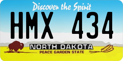 ND license plate HMX434