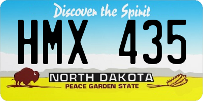 ND license plate HMX435