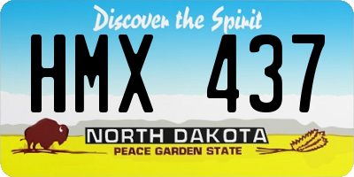 ND license plate HMX437