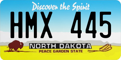 ND license plate HMX445