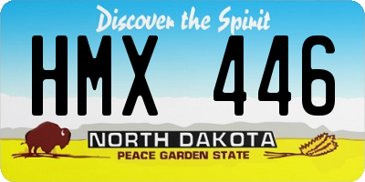 ND license plate HMX446