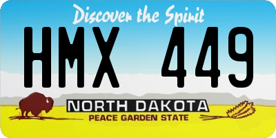 ND license plate HMX449