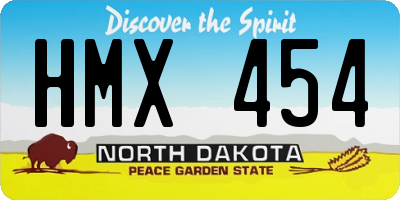 ND license plate HMX454