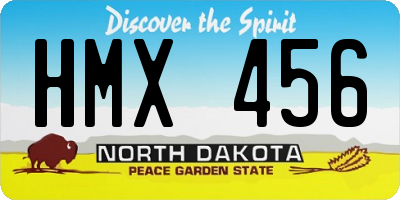 ND license plate HMX456