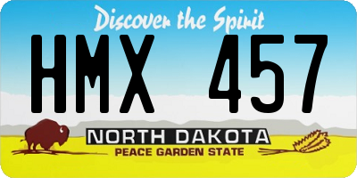 ND license plate HMX457