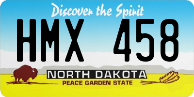 ND license plate HMX458