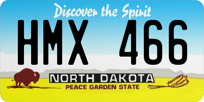 ND license plate HMX466