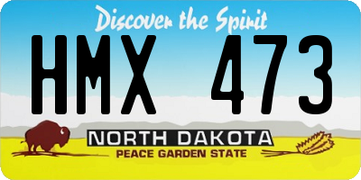 ND license plate HMX473