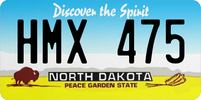 ND license plate HMX475