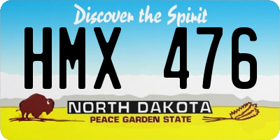 ND license plate HMX476