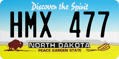 ND license plate HMX477
