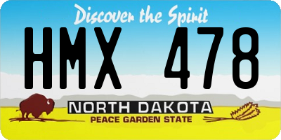 ND license plate HMX478