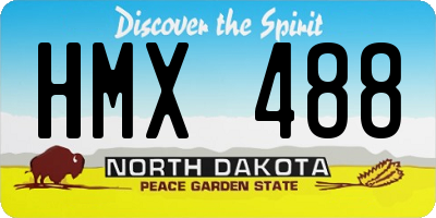 ND license plate HMX488