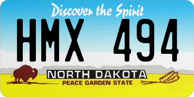 ND license plate HMX494