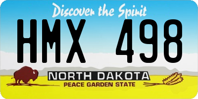 ND license plate HMX498