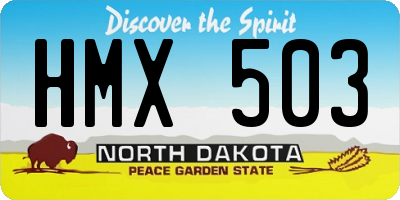 ND license plate HMX503