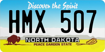 ND license plate HMX507