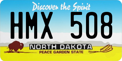 ND license plate HMX508