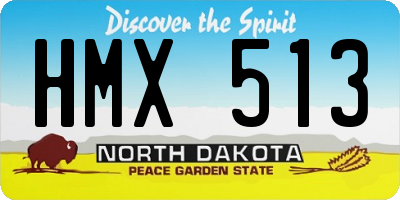 ND license plate HMX513