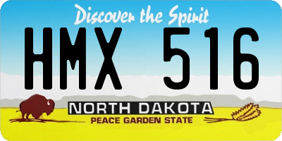 ND license plate HMX516