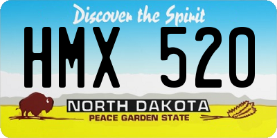 ND license plate HMX520